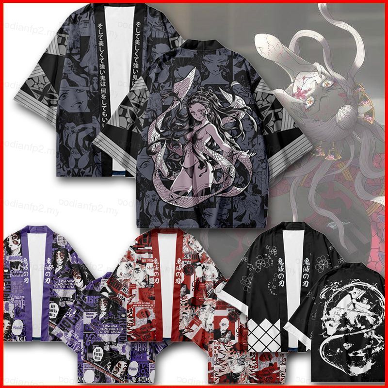 PDF2 Anime Demon Slayer Kimono Cosplay Daki Douma Haori Áo Cardigan Thời Trang Đồ Họa Ngoài Plus Kíc