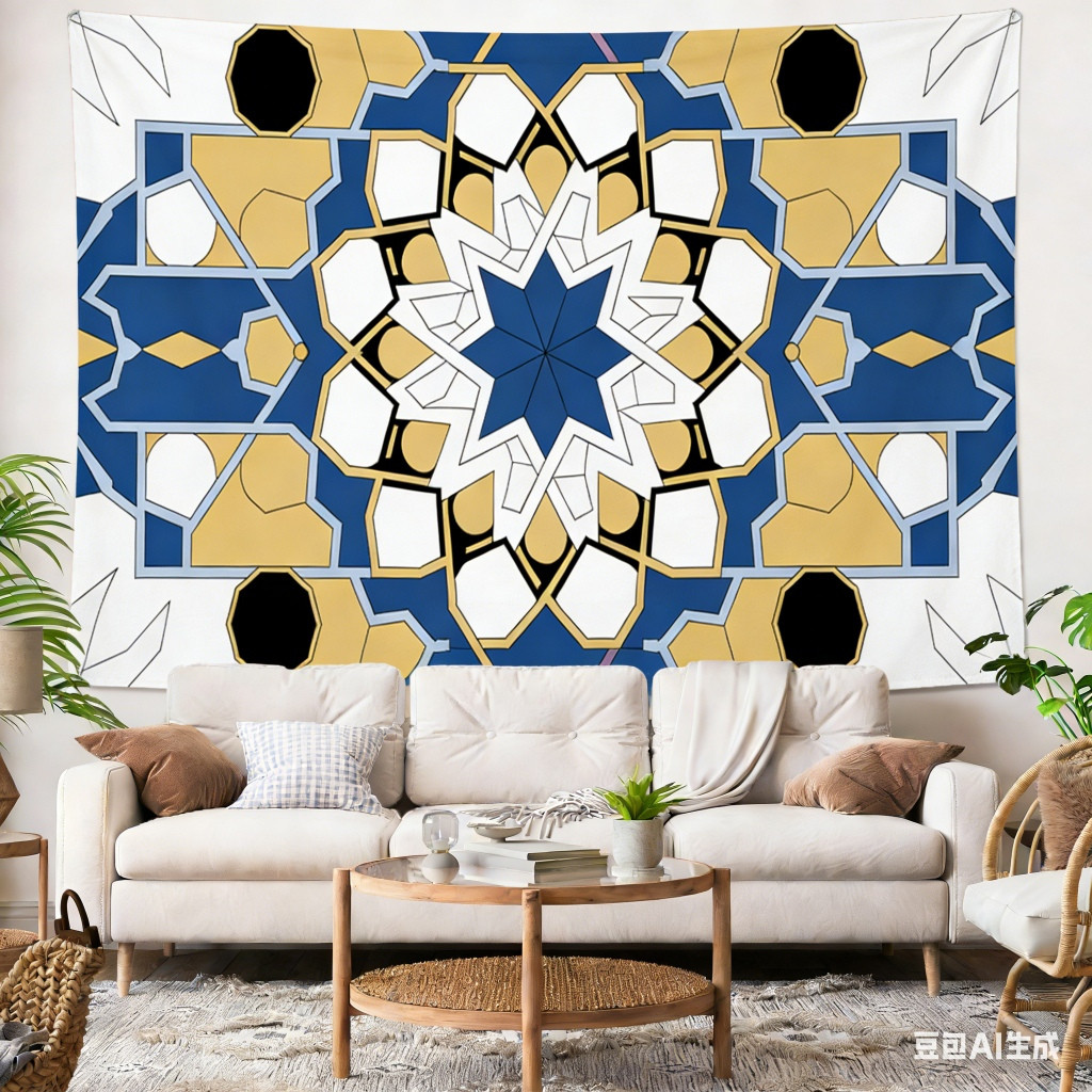 Hiasan dinding Latar Belakang Kain Kaligrafi Allah Swt | Motif Batik Islam Pola Badge Tradisional