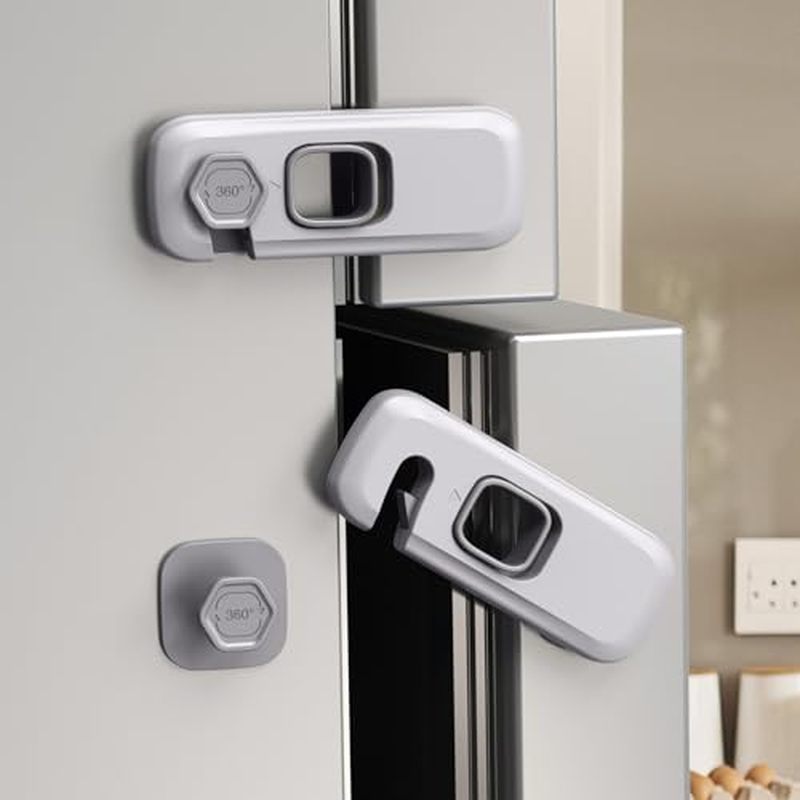 5 Pack Child Proof Refrigerator Lock, QYESWHSR Fridge Locks for Kids with Sticky Adhesive Pads, Chil