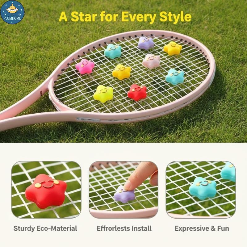 PLUMHOME Silicone Tennis Raet Damper Phong cách ngôi sao Hấp thụ Sho nhẹ Nhiều màu để chơi tennis du