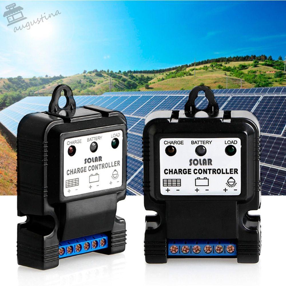 Bộ sạc pin AUGUSTINA Bộ điều khiển PWM bền Bộ điều khiển năng lượng mặt trời 6V 12V 10A