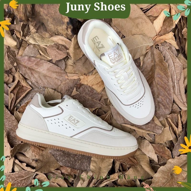 Giày Sneaker Nam EA7 Emporio Armani Trắng Be - Siêu Nhẹ Êm Chân, Thời Trang Thể Thao Cao Cấp