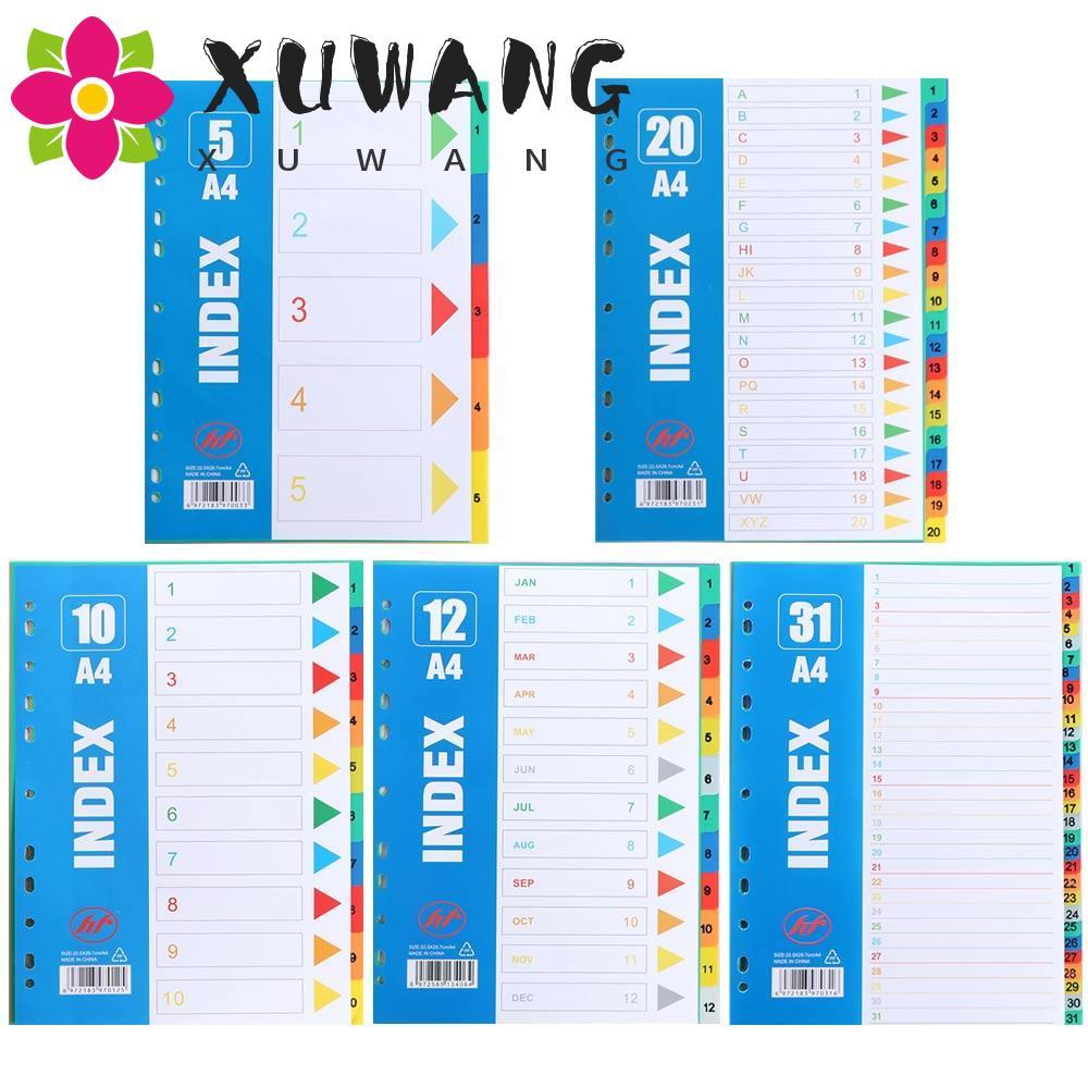 XUWANG Binder Dividers Chất liệu PP Sổ tay đa năng
