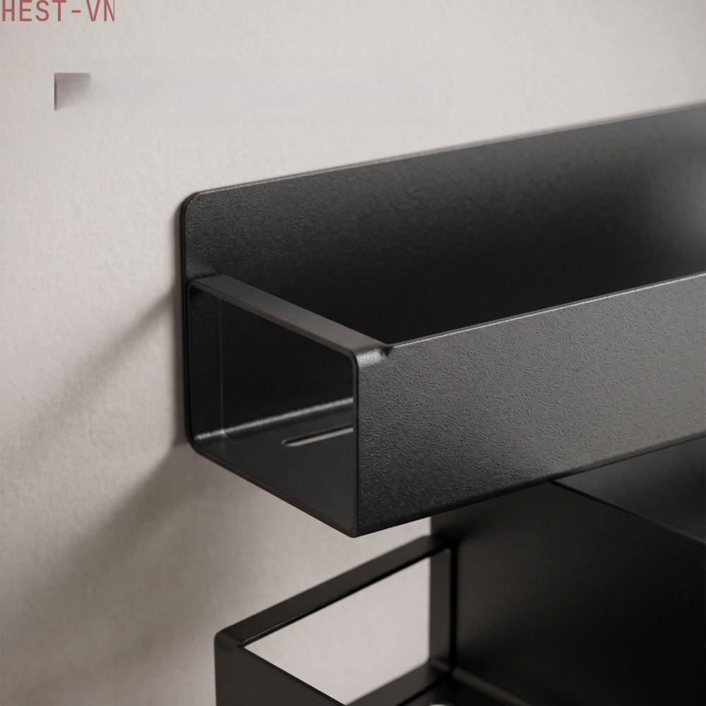 Black Seasoning Rack with Magnets for For fridge Door Kitchen Vertical Organizer