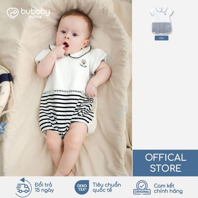 Body chip ngắn tay cổ thủy thủ bé gái BuBu BU Baby Ponie, bộ liền, body chip thu đông | PCT2353BG