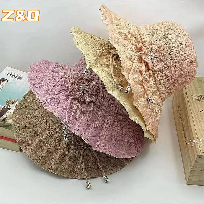 ZO Vành Rộng Chống Tia UV Mũ Rơm Thời Trang Thoáng Khí Đi Biển Mũ Buet Mũ Mùa Hè Mũ Chống Nắng