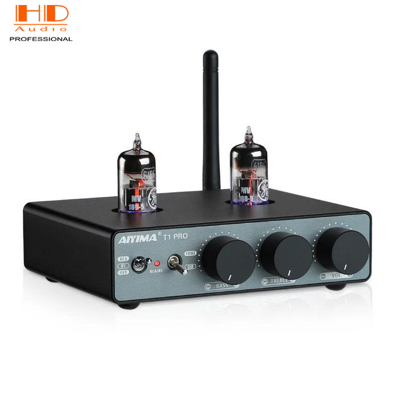 AIYIMA T1 Pro - Preamp Đèn Bluetooth 5.1 Hi-Fi, Hỗ Trợ aptX HD, Op-Amp Thay Thế Được