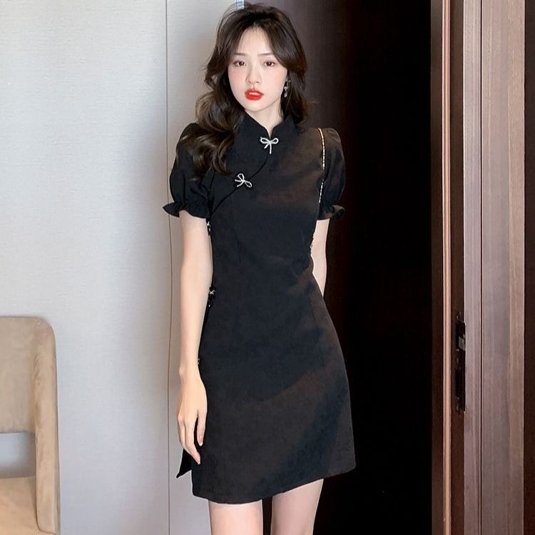 Váy xườn xám, phong cách Trung Quốc, váy ngắn ôm dáng mới mùa hè  dành cho nữ mới