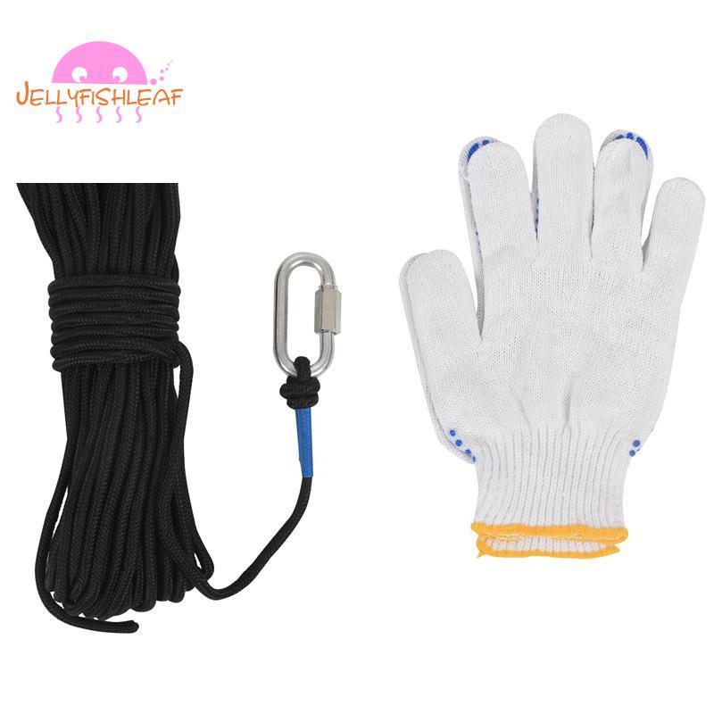 Dây nam châm câu cá 20 mét, Dây nặng có khóa an toàn, Dây an toàn dây cao Nylon đa năng - 65 Feet, đ