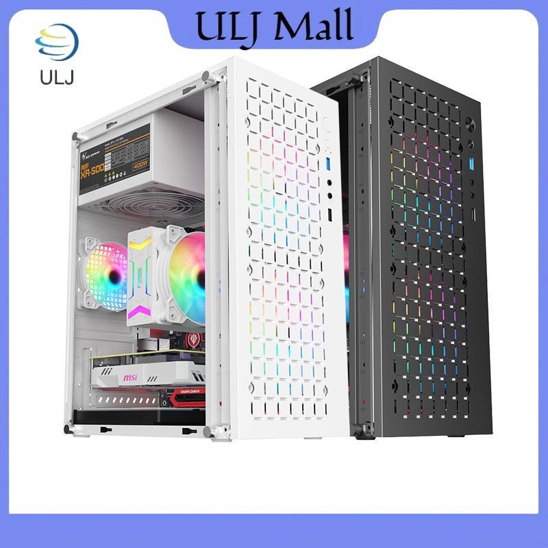ULJ Micro ATX / ITX Trong Suốt DIY PC Case Kính Desktopputer Case HDD + SSD ATX Power Supply 250mm T