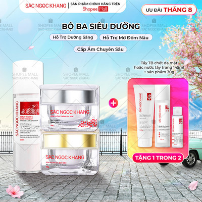 Bộ Combo Dưỡng Da Sắc Ngọc Khang [Serum Dưỡng Trắng Da Vitamin C + Kem Dưỡng Da Ban Ngày/Đêm]
