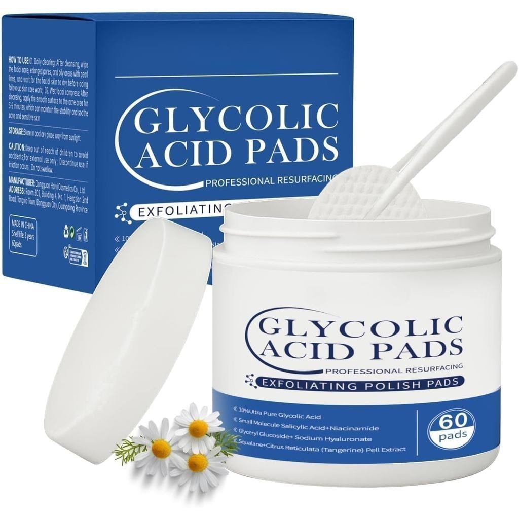 Glicólicoacidressurfacingpads (60 Contagens) -10% Ultrapureglicólicoacid + 2 Salicílicoácida, Radian