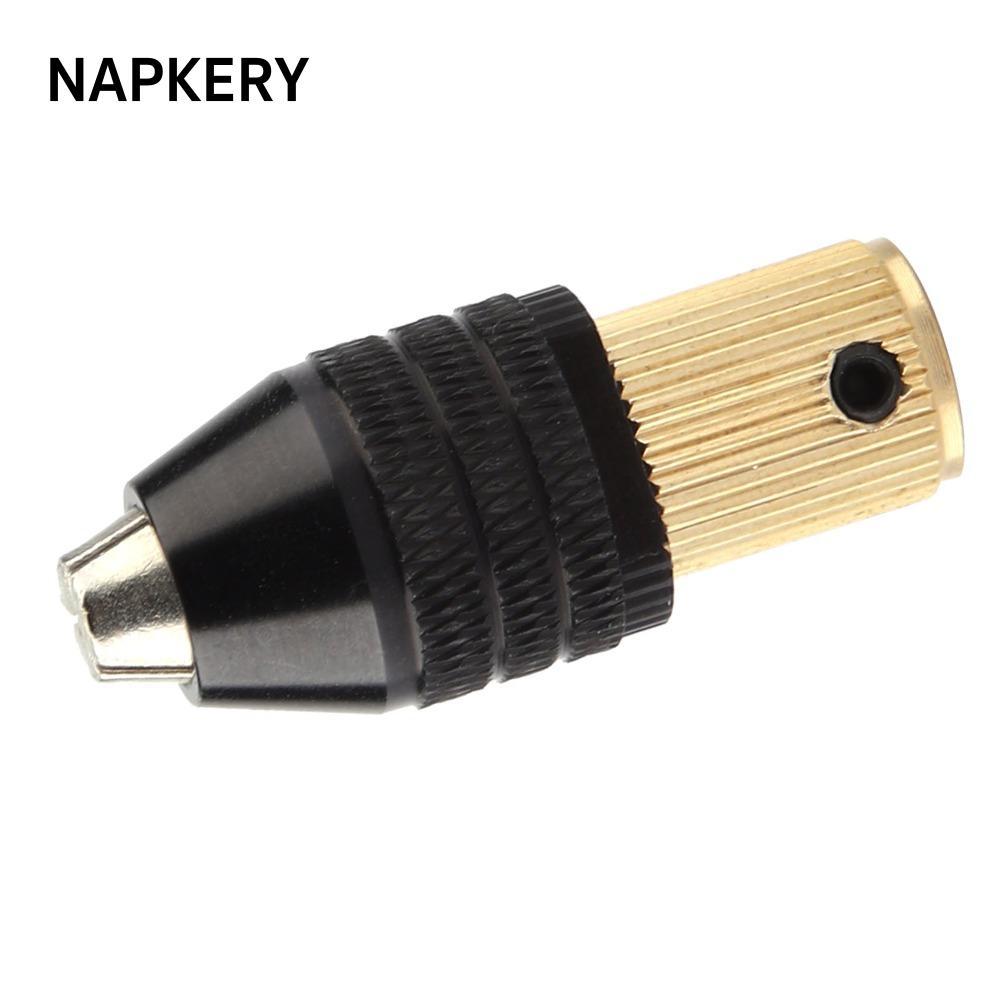 Chuck tự săn chắc NAPKERY, Phụ kiện máy khoan điện Mini bằng đồng thau và hợp kim nhôm thẳng, Bộ kẹp
