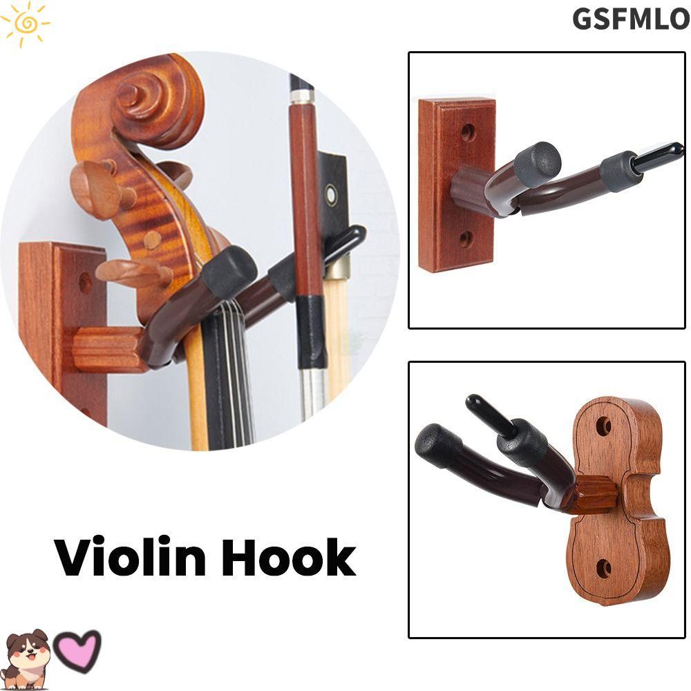 Móc treo đàn violin GSFMLO, có móc nơ bằng gỗ Đế móc treo đàn violin, Đàn violin treo tường chống tr