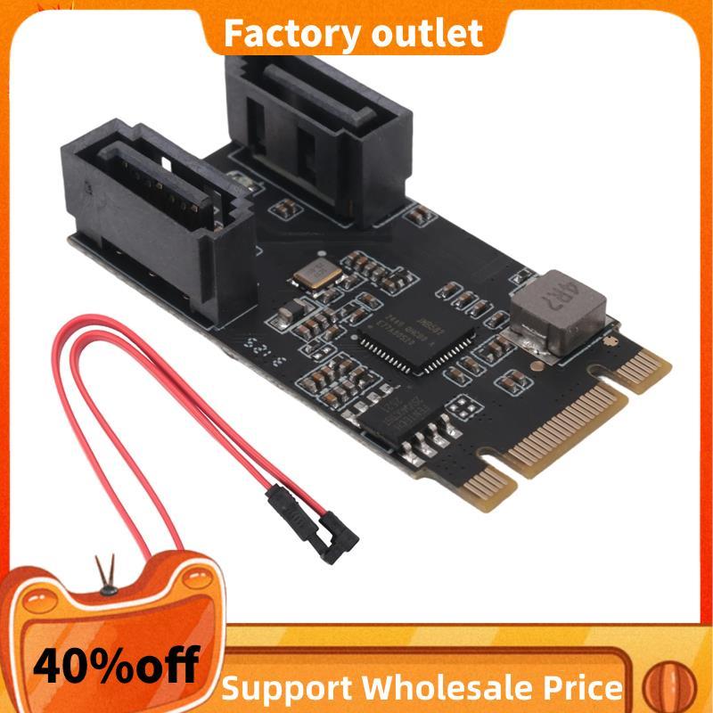 M2 PCIE NVMe SATA6G 2 Cổng SATA III 6Gb / S M.2 22X42 M Key và B Key Controller Adapter Card JMB582