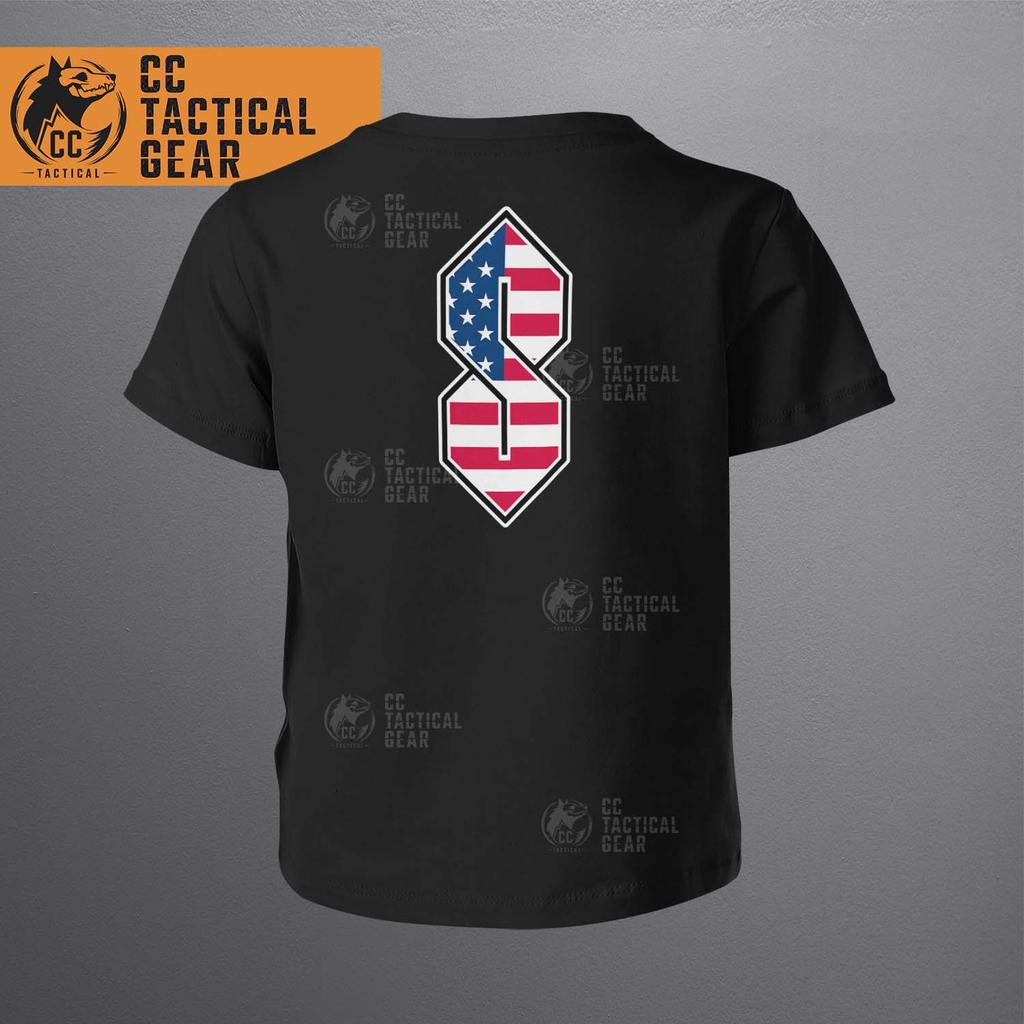 Áo thun nam TACTICAL GEAR in lưng lớn huy hiệu kim cương đôi 100% cotton cao cấp, tay ngắn cổ tròn