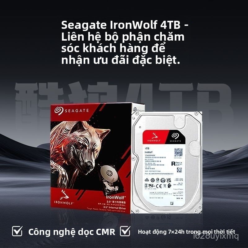 Ổ cứng HDD Seagate IronWolf 4TB/8TB chuyên dụng cho NAS độ bền cao chính hãng