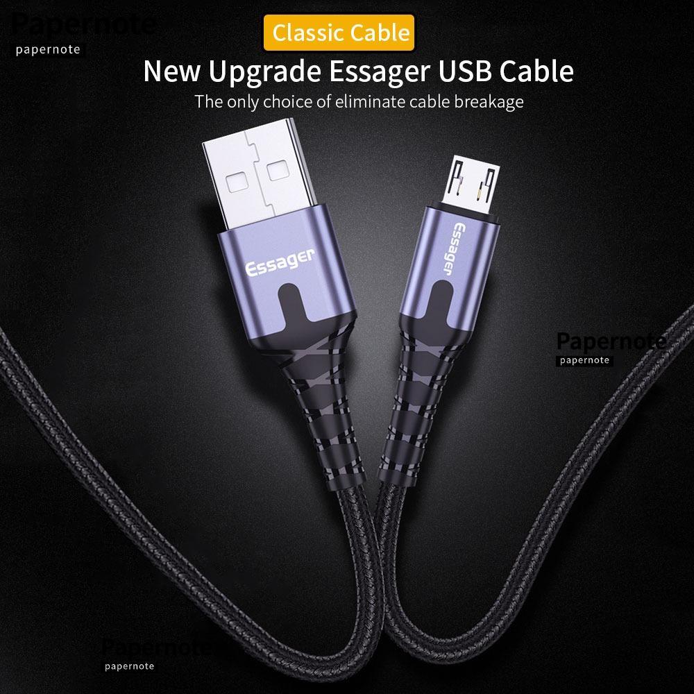 Cáp USB GIẤY, Dây dữ liệu sạc nhanh Essager, Cáp sạc Micro / Type-c LED 3A