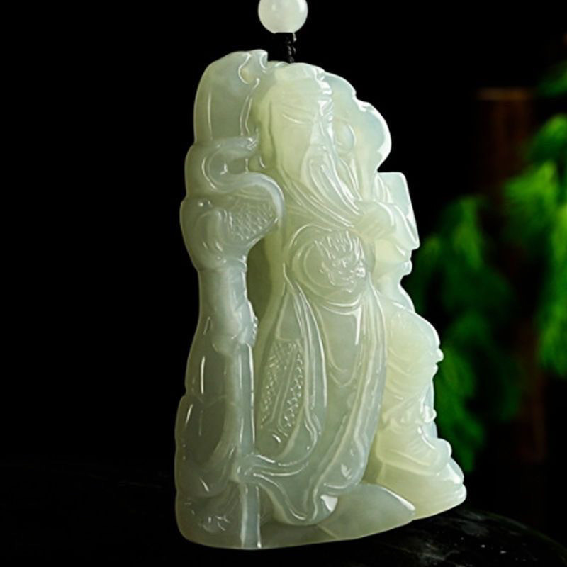 2026 Sản Phẩm Mới Lanolin Tự Nhiên Ngọc Trắng Daguan Gongguan Gongguan Gongwu Thần Tài Ngọc Mặt Dây 