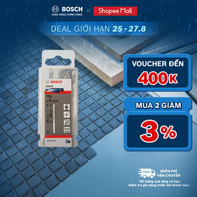 Mũi khoan sắt Bosch HSS-G chính xác cao