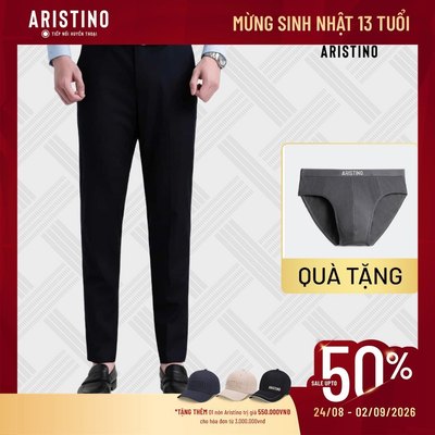 Quần âu nam Aristino Slim Fit Polyester và Spandex co giãn 4 chiều hạn chế nhăn nhàu ATR601EDP01