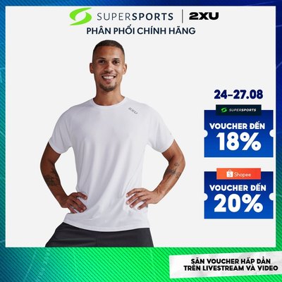 Áo Tay Ngắn Nam 2XU Aero - Trắng - MR6557a-WHT/SRF