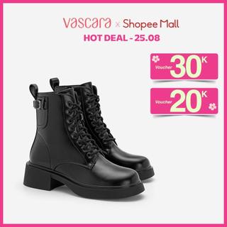 [Voucher 30K | 25.08] Vascara Giày Combat Boots Phối Khoá Kim Loại - BOT 0948