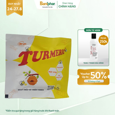 [Hàng Khuyến Mãi] Túi Kẹo Tinh Bột Nghệ Turmeric BANIFAR Kết Hợp Sữa Ong Chúa Tăng Sức Đề Kháng