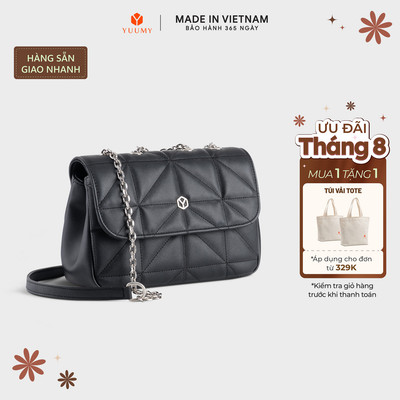 Túi Yuumy (Thời trang nữ dây đeo phối xích cá tính size 23 - Túi đeo chéo da Seasand YN212)
