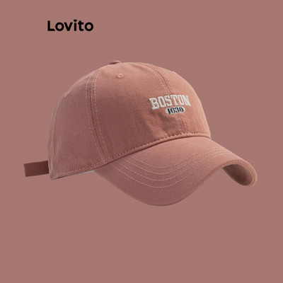 (KOL‘s pick) Lovito Phong cách thường ngày Mũ lưỡi trai bóng chày Boston kiểu dáng thông thường dành cho nữ LFA09617