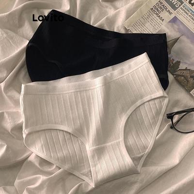 Lovito Quần lót thông thường Quần lót cơ bản trơn dành cho nữ LNE52052