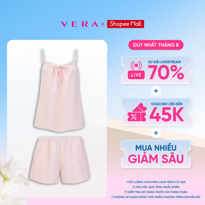 Bộ short Misaki cotton nhăn trơn hai dây - M1117