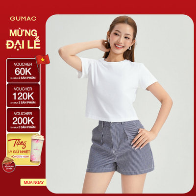 Áo Thun Nữ GUMAC Áo Phông Suông Lửng Trơn Cơ Bản Basic Cotton Mềm Mịn Thoáng Mát LATG06097