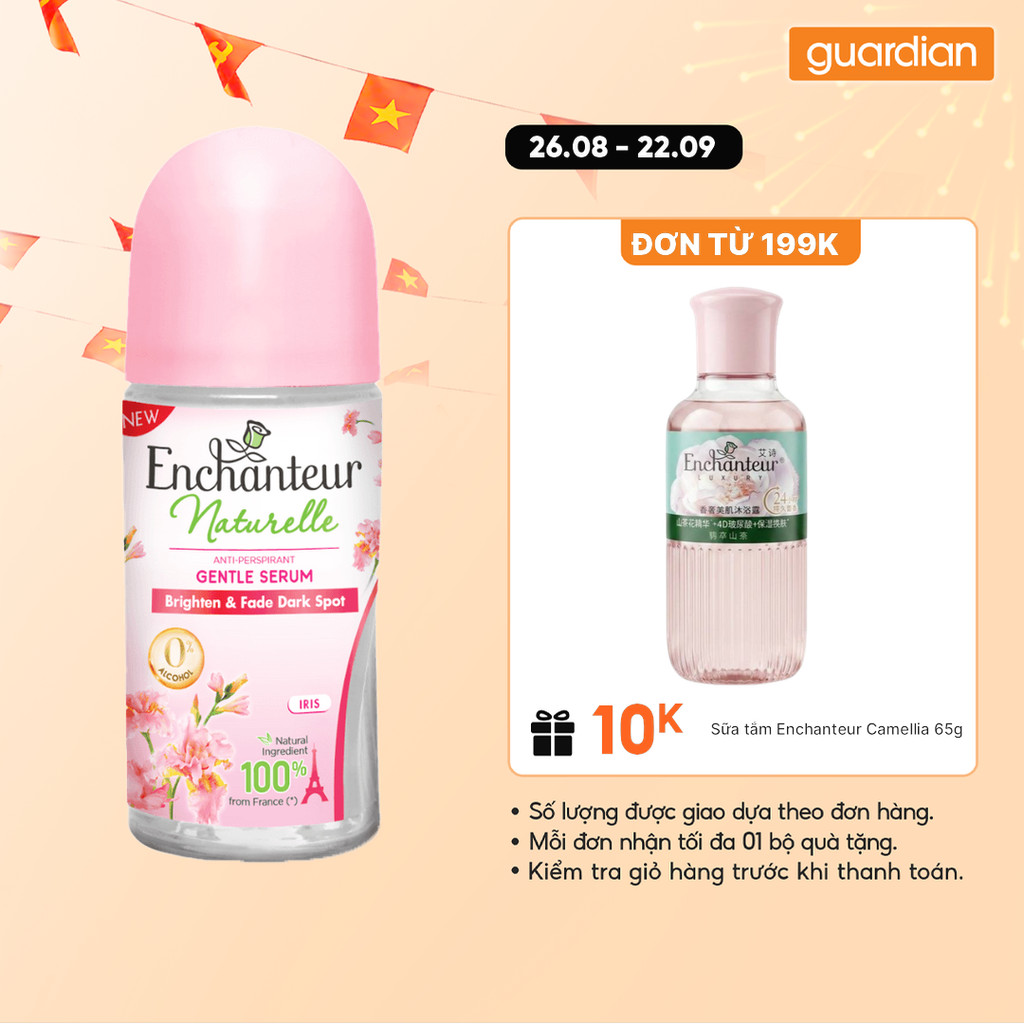 Serum Khử Mùi Thiên Nhiên Dịu Nhẹ Dưỡng Sáng Enchanteur Brighten & Fade Dark Spot Hương Iris 50Ml  G