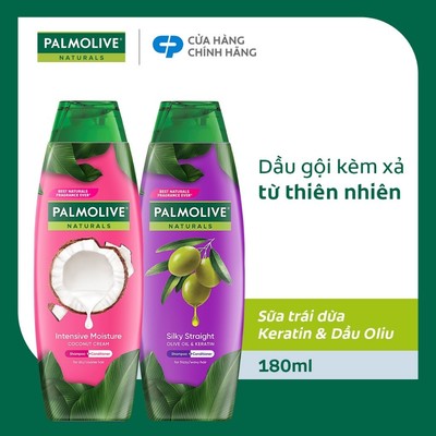 Bộ 2 Dầu gội và dầu xả Palmolive 2-trong-1 chiết xuất thiên nhiên 180ml