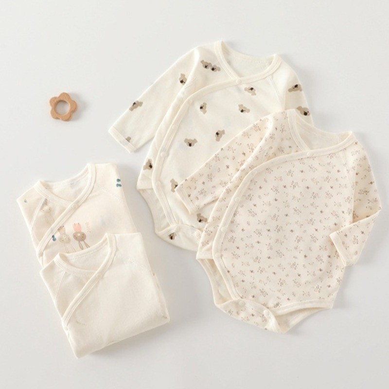 Cotton Sơ Sinh Bé Gái Tập Đi Trẻ Sơ Sinh Áo liền quần Dài Tay Một Mảnh Body Quần Áo Thu Đông