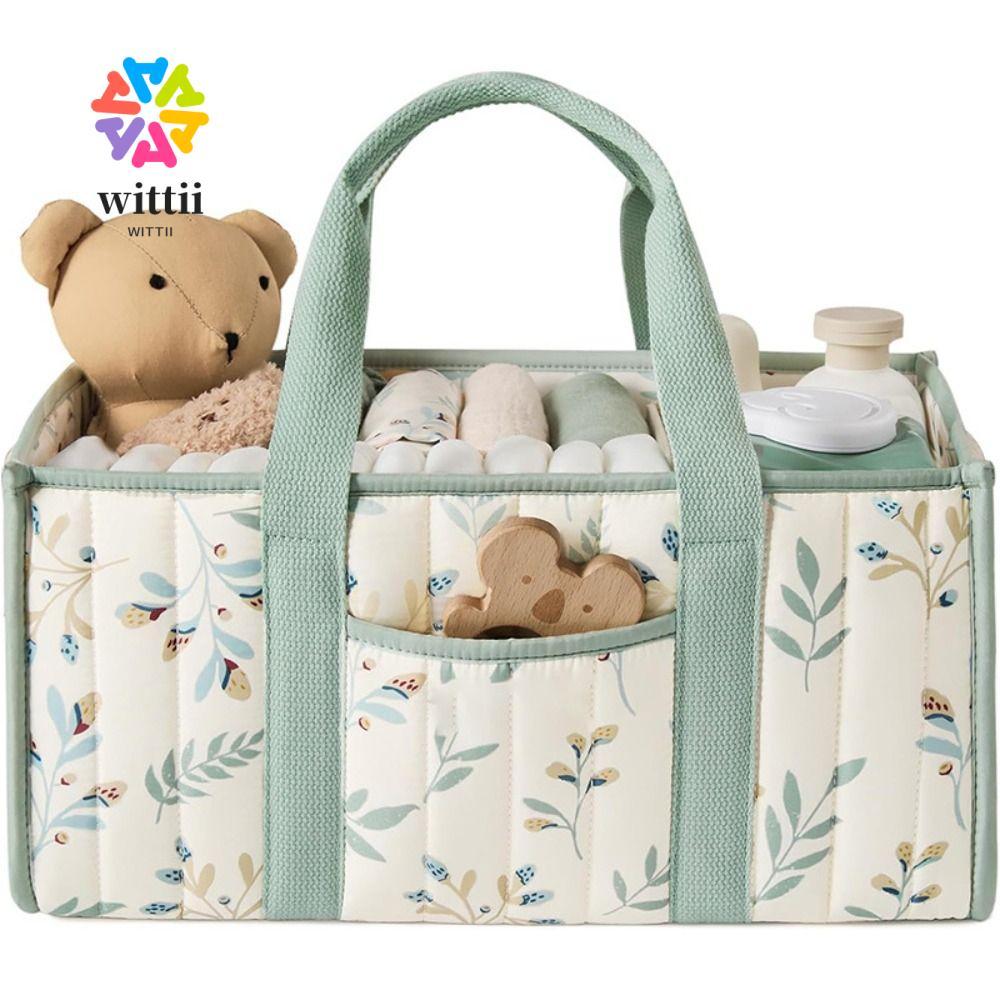 Hộp đựng tã trẻ em WITTII, Giỏ đựng tã trẻ sơ sinh di động hoa, Túi đựng tã trẻ sơ sinh đa chức năng