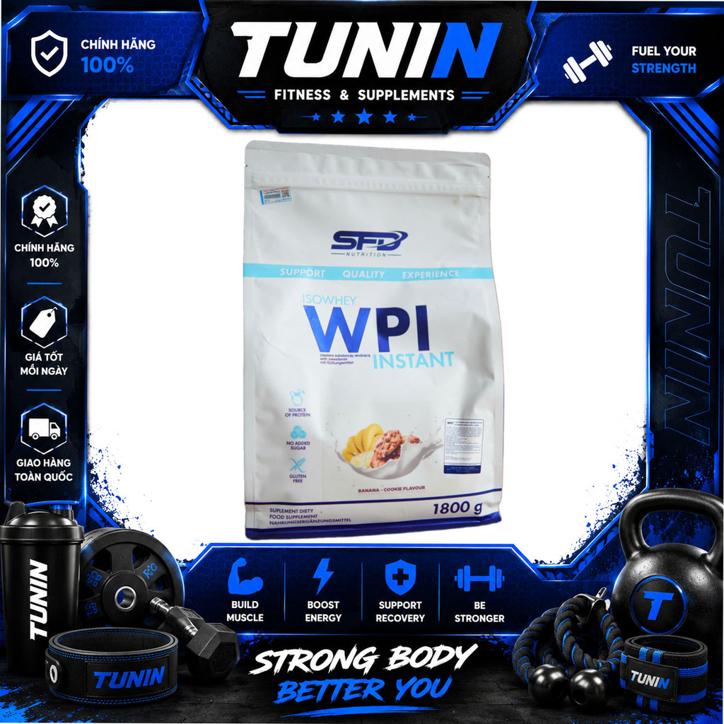 Whey ISOLATE WPI SFD 1800g Vị Chuối Cookie