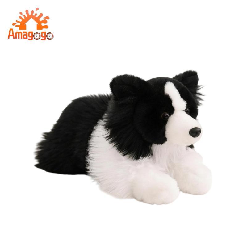 Amagogo Cudly Border Collie Thú Nhồi Bông Hugtable Border Collie Thú Nhồi Bông Đồ Chơi Mờ Mềm Mại Ch