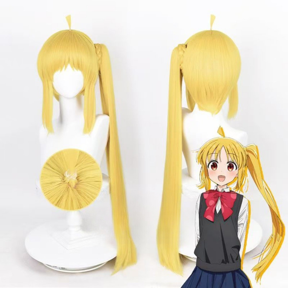 Anime Bocchi The Rock Nijika Ijichi Cosplay Tóc Giả Dài 82cm Đuôi Ngựa Màu Vàng Chịu Nhiệt Tổng Hợp 