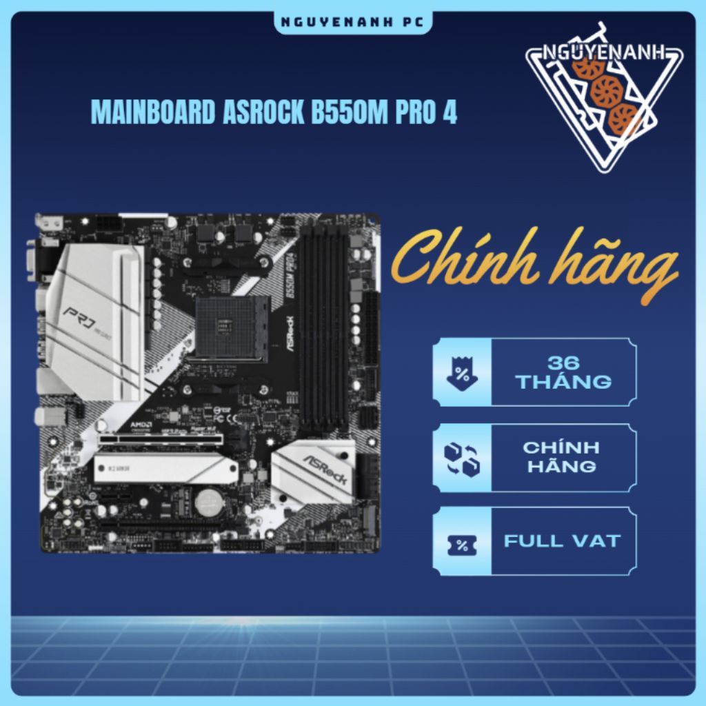 [Full Vat] Mainboard ASROCK B550M Pro4 - Bh 36 tháng