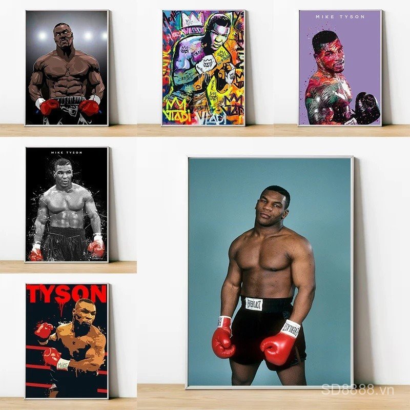 Mike Tyson Poster Boxing Champion Trang Trí Phòng Tranh Nghệ Thuật Trên Vải Trang Trí Phòng Ngủ In T