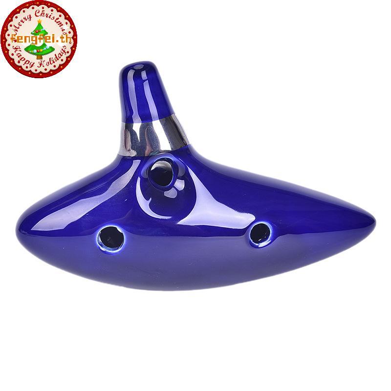 FENGFEI 12 lỗ Ocarina Gốm Alto C của Ocarina Sáo Blue Ocarina Nhạc cụ Ocarina TH