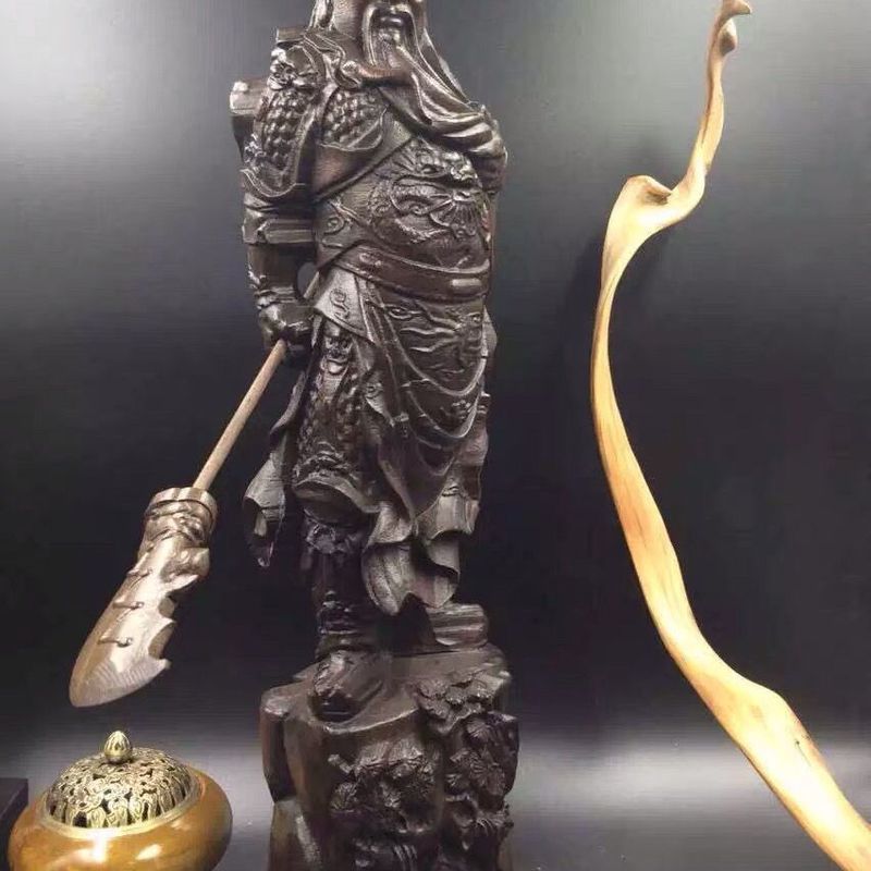 Trầm Hương Gỗ Khắc Quan Công Đồ Trang Trí Gỗ Chắc Chắn Quan Vũ Tượng Khắc Bằng Gỗ Thần Tài Quan Vũ T