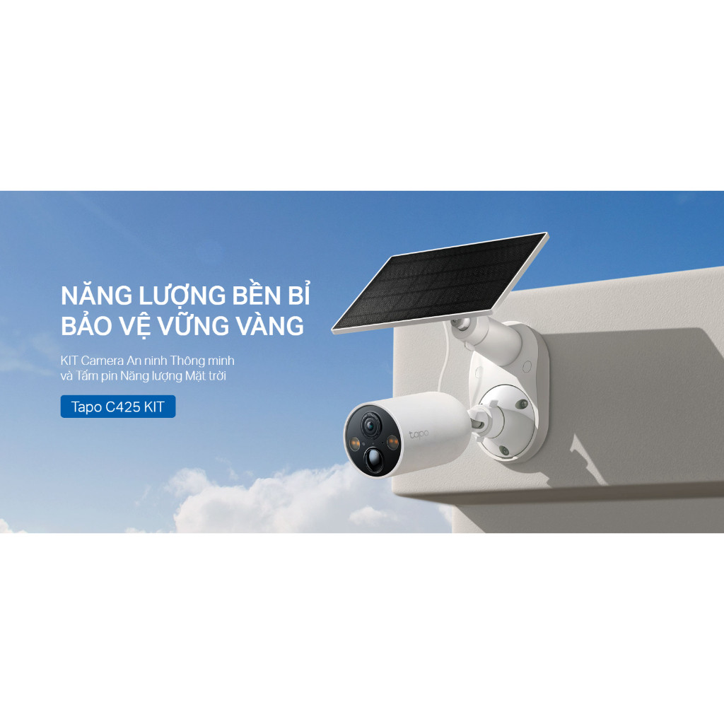 CAMERA WIFI NGOÀI TRỜI TAPO C425 KIT 4MP TẶNG KÈM PIN NĂNG LƯỢNG - CẢNH BÁO ĐÈN VÀ CÒI, TÙY CHỈNH VÙ