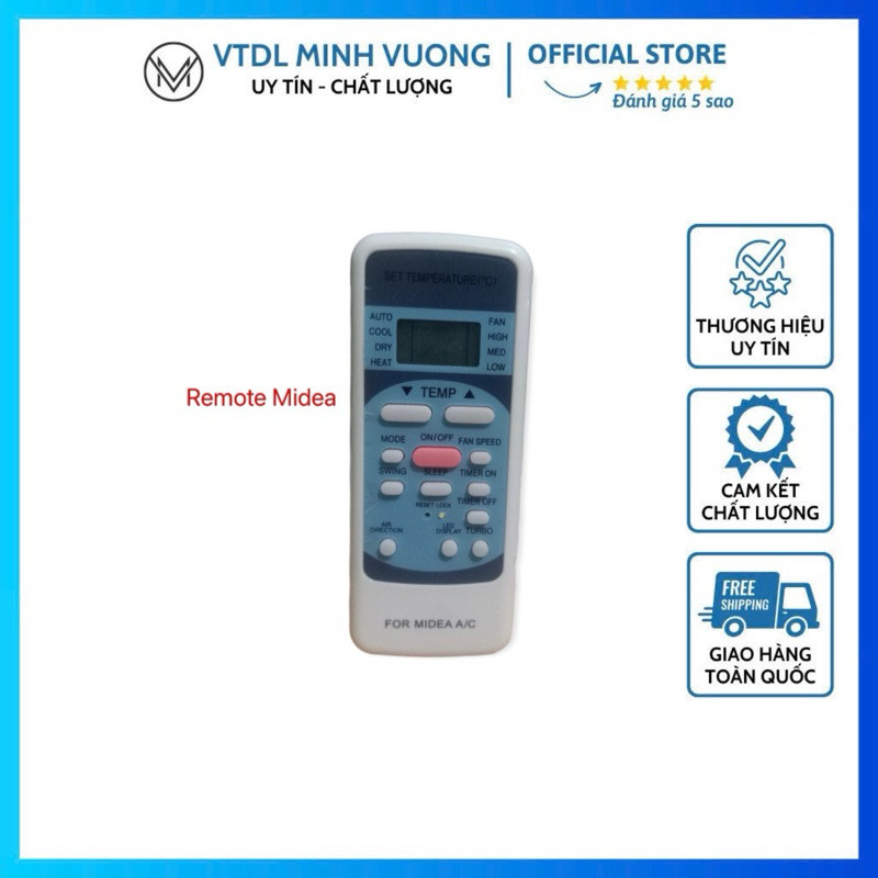 Kim An- Điều khiển máy lạnh Midea nhiều loại ( tặng cặp pin ) / Remote máy lạnh Midea