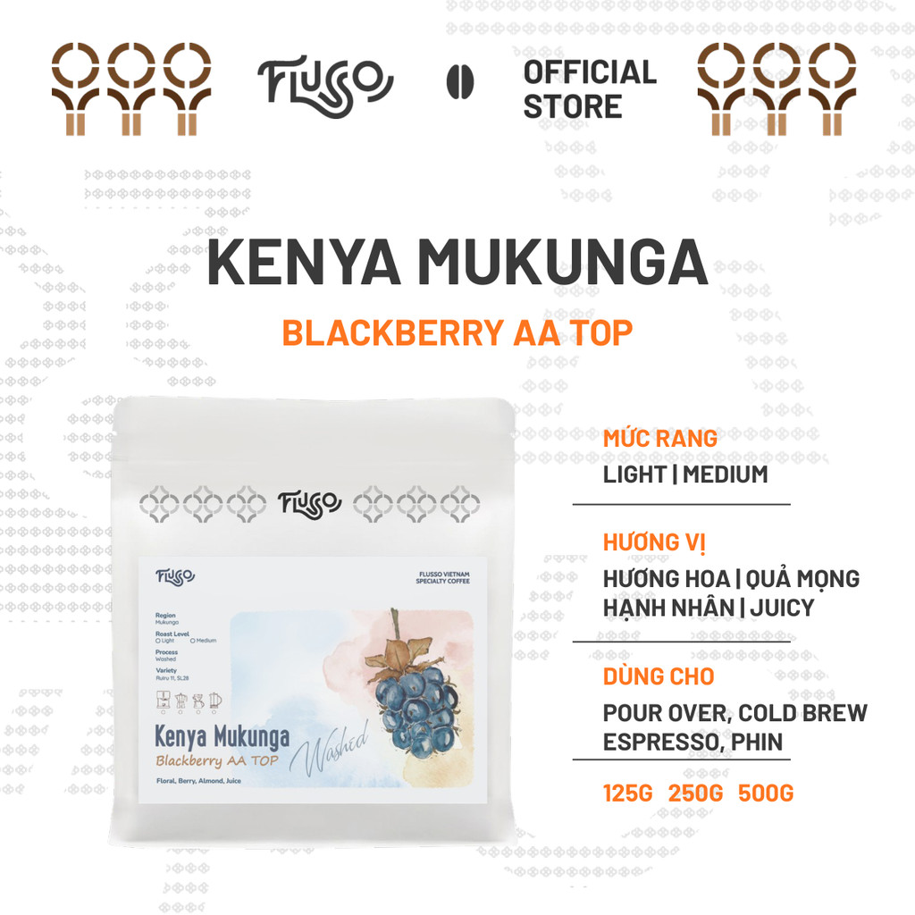 Cà phê Specialty Kenya Mukunga Blackberry AA TOP Washed