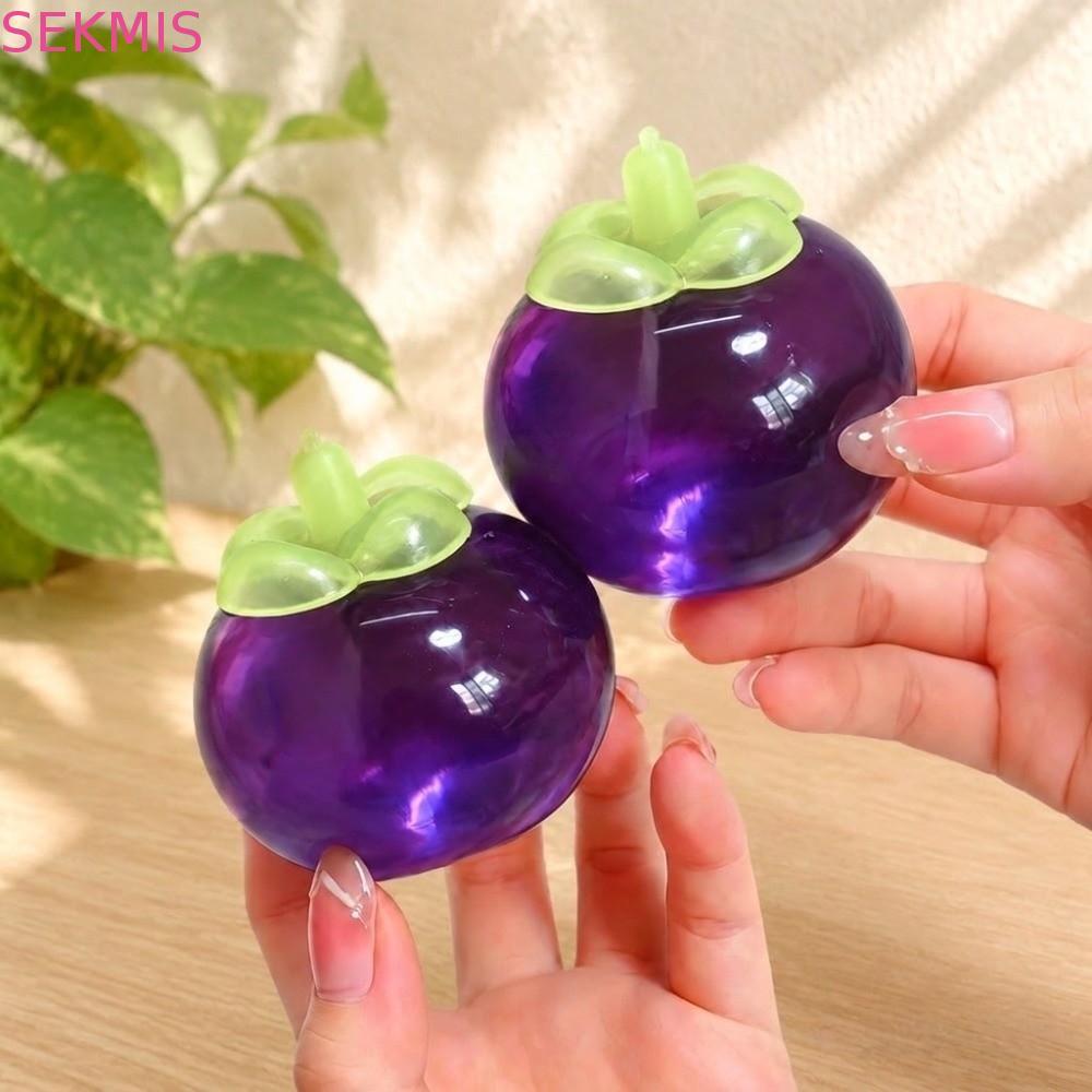 SEKMIS Mangosteen Bóp Đồ Chơi, Nhựa Giảm Lo Âu TPR Fidget Toy, Di Động Ngộ nghĩnh Tay Thư Giãn Nhào 