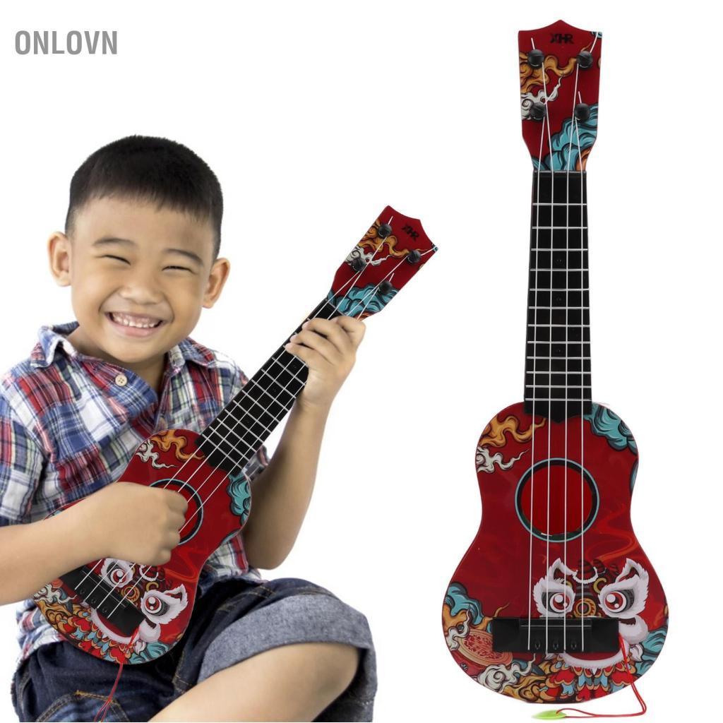Onlovn Daconovo Đồ Chơi Trẻ Em Đàn Ukulele Mini Nhựa Đàn Guitar Nhạc Cụ Trẻ Em Mầm Non Quà Tặng Màu Gỗ ABS Nylon 17.0 X 5.5in (Đỏ)