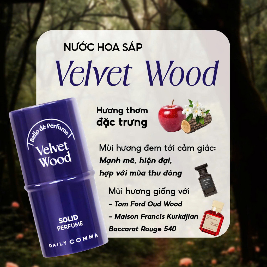 Nước hoa Sáp Daily Comma Solid Perfume - Velvet Wood
